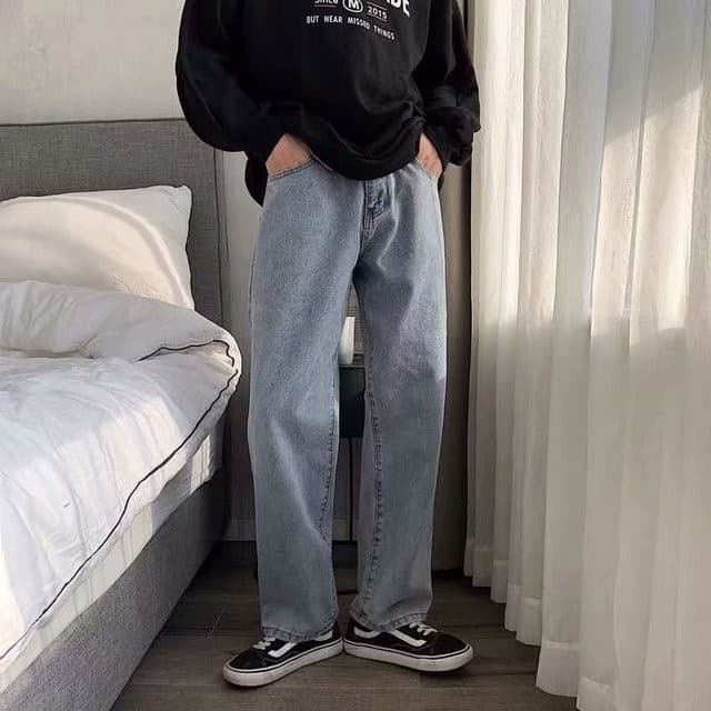 Quần baggy jean ống rộng phong cách thời trang UNISEX Hàn Quốc 2021 - BJE | BigBuy360 - bigbuy360.vn