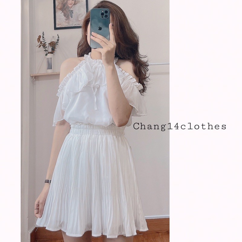 Áo yếm voan thiết kế cách điệu dáng suông viền bèo | BigBuy360 - bigbuy360.vn