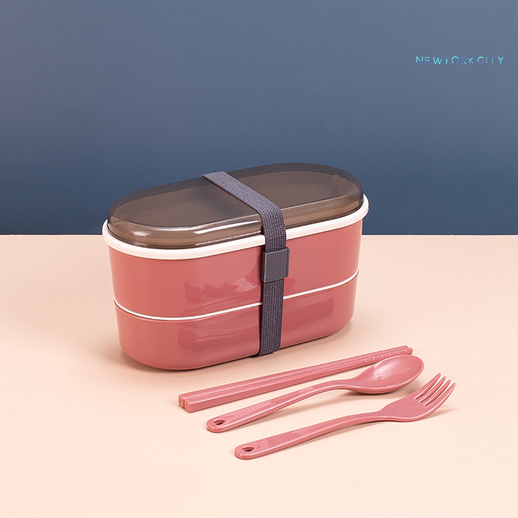 Hộp Đựng Cơm Trưa Hai Tầng Bằng Nhựa Chống Dính Dung Tích 700ml