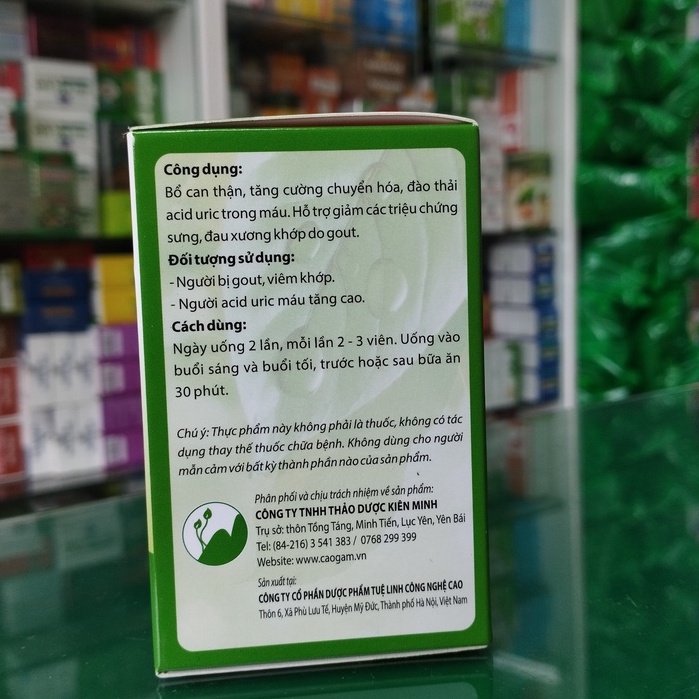 Viên Cao Gắm Kiên Minh - Hỗ trợ đào thải acid uric giảm gout, viêm khớp giảm sưng nóng đỏ đau do gout