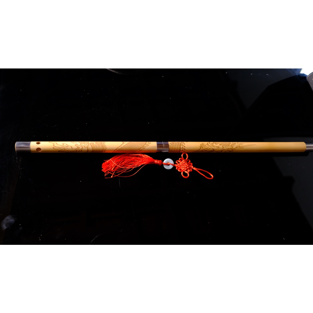 Sáo trúc khắc rồng khớp nối Đô C5