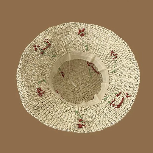 Mũ rơm Mg Studio họa tiết cherry dễ thương