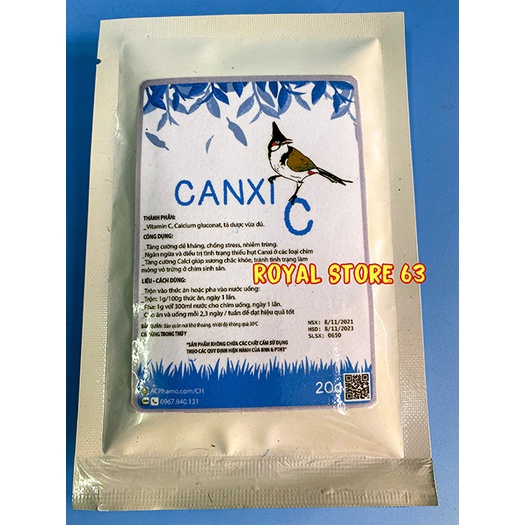 Canxi C Calcium Cho Chim Cảnh 20gram Acpharno