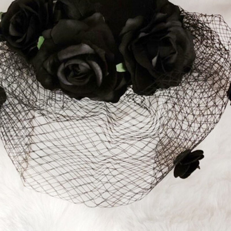 Mạng Che Mặt Đính Hoa Phong Cách Gothic Cho Cô Dâu