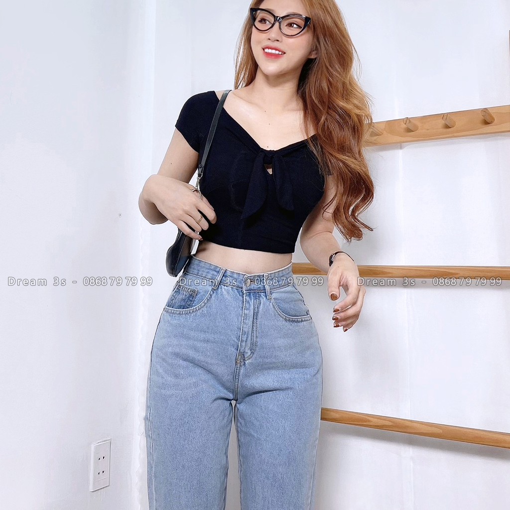 Quần Baggy Jeans Trơn Nữ, Quần Jean Nữ Dáng Baggy Hoạ Tiết Trơn Chất Jeans Cao Cấp Dr192