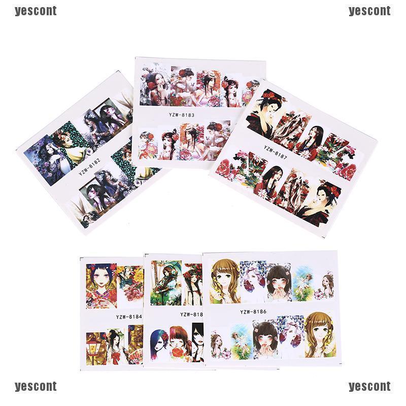 Yc☀1 Tờ sticker Dán Móng Nghệ Thuật