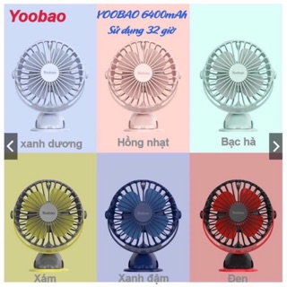 Quạt tích điện Yoobao 6400mAh chạy liên tục 32h