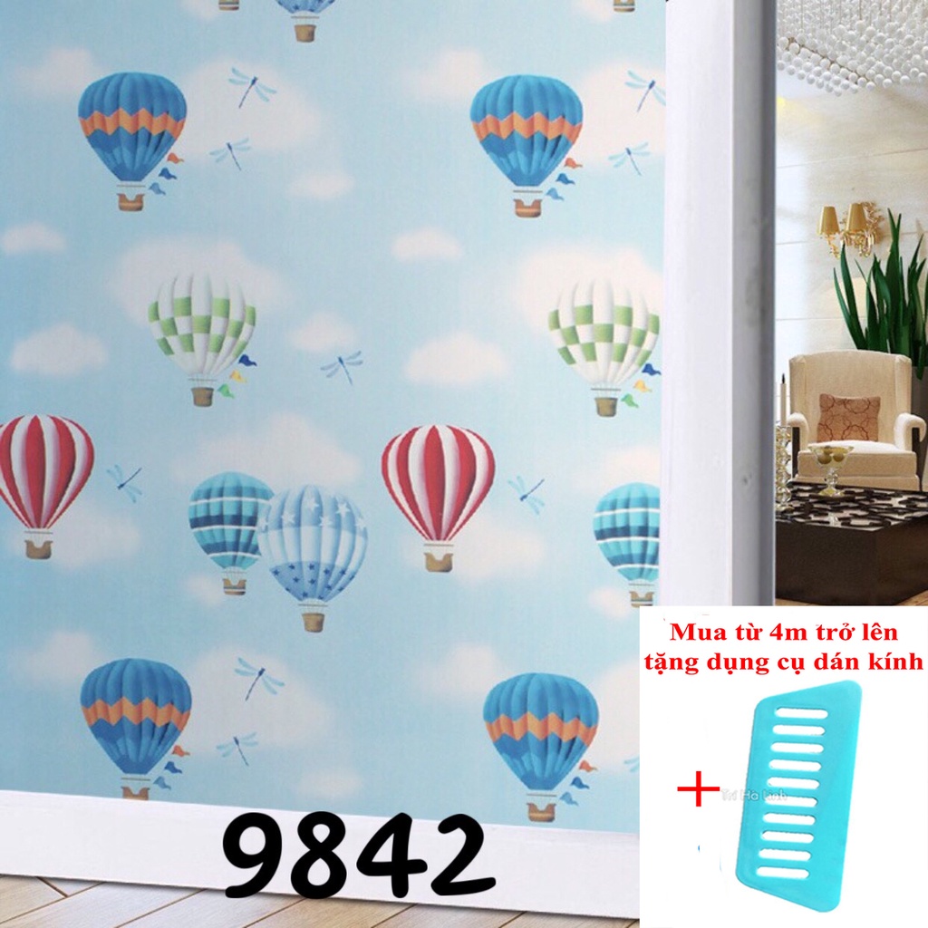 Giấy dán kính mờ khổ 45cm và 90cm dài đặt theo số lượng x1m mã 9842 khinh khí cầu