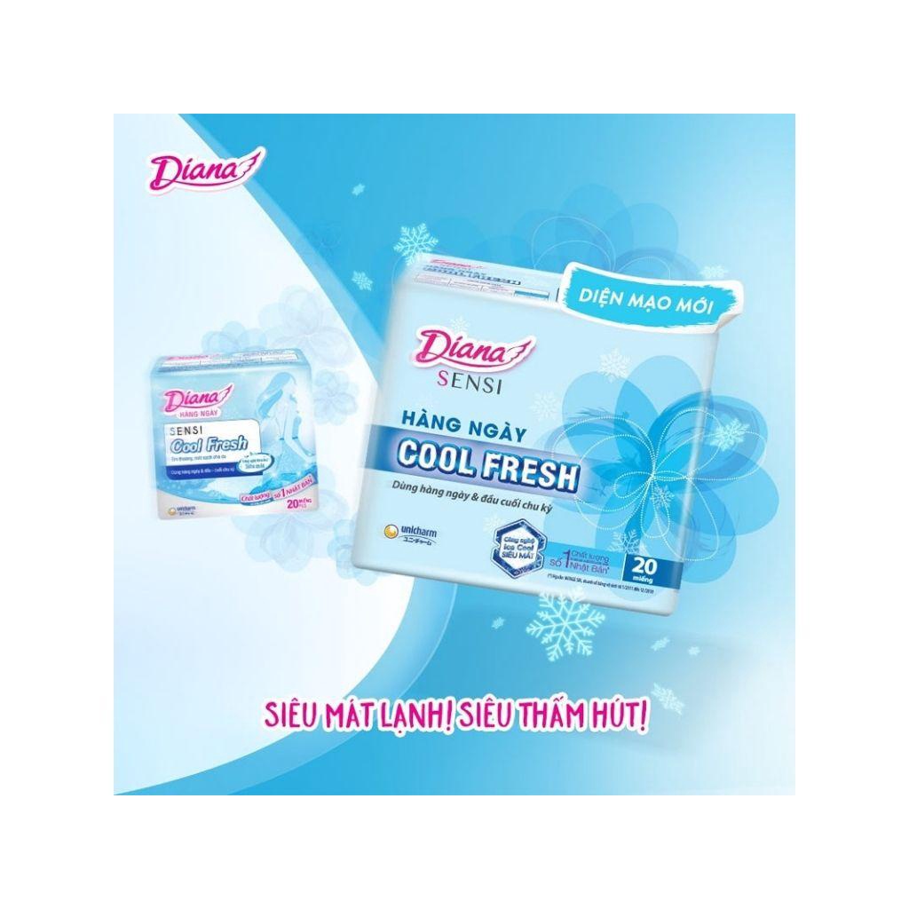 [HÀNG KHUYẾN MÃI] Băng Vệ Sinh Diana Sensi Hằng Ngày Cool Fresh 8 Miếng