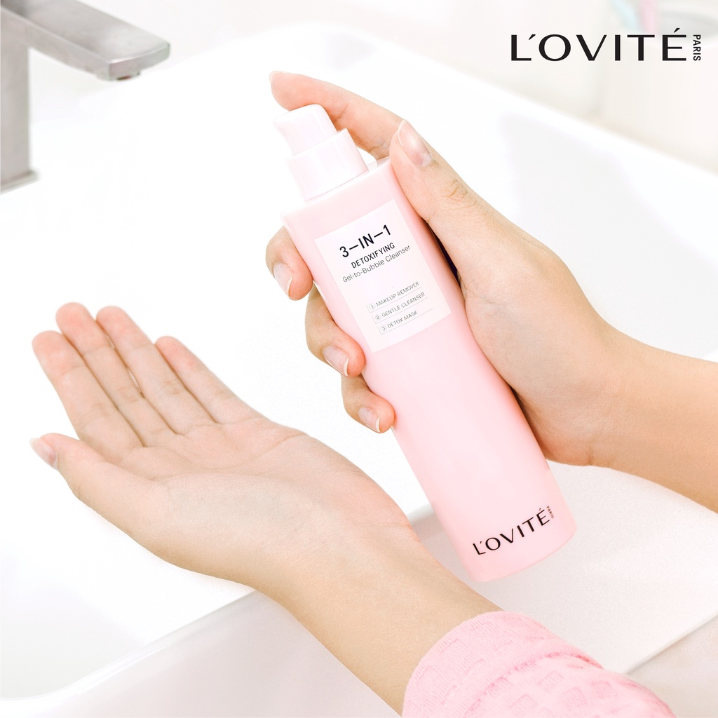 Gel Rửa Mặt Lovite Thải Độc 3-in-1 Detoxifying Gel-to-Bubble Cleanser 100ml