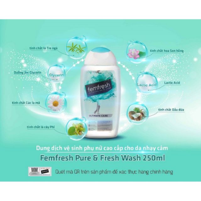 nước vệ sinh phụ nữ Femfresh chai 250ml của Pháp - shop giao màu ngẩu nhiên