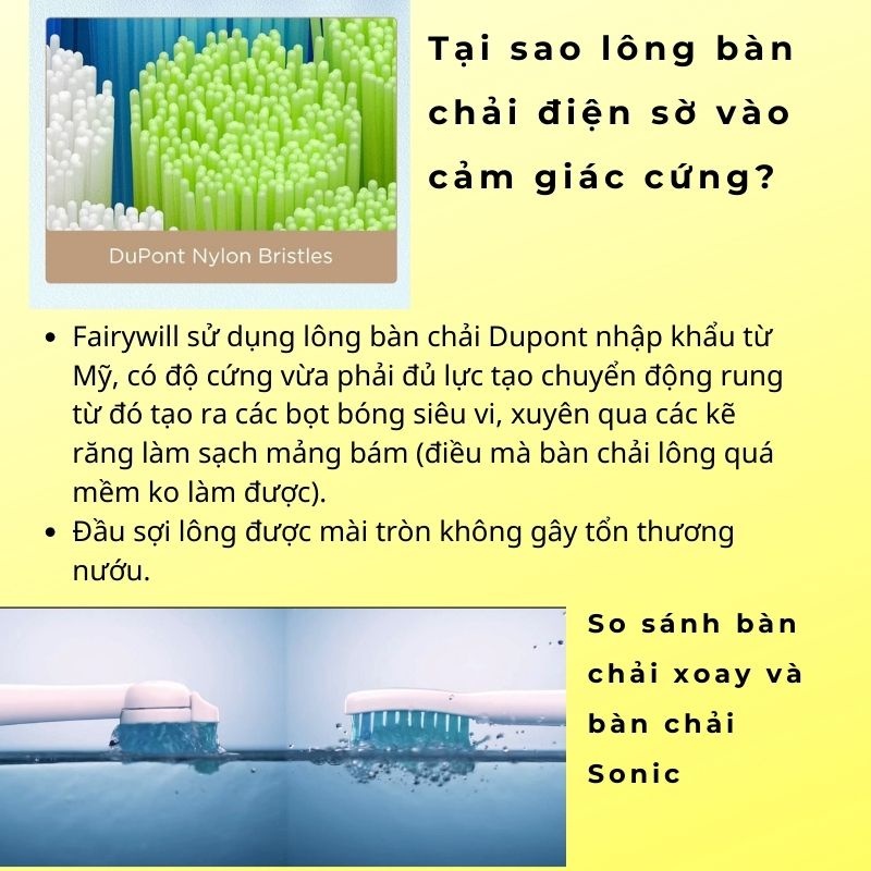 Bàn chải điện cho trẻ em Fairywill Model 2001 chống nước IPX7 - Hộp đựng tiện lợi - Quà tặng cho bé [Hàng Chính Hãng]