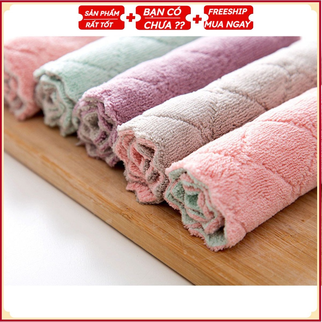 Combo 500 Khăn Lau Bát Đĩa T2 SIZE 25X15Cm Sợi Cotton Thấm Hút Nước - Khăn Lau Bếp Lau Tay Đa Năng 2 Mặt Dày Dặn