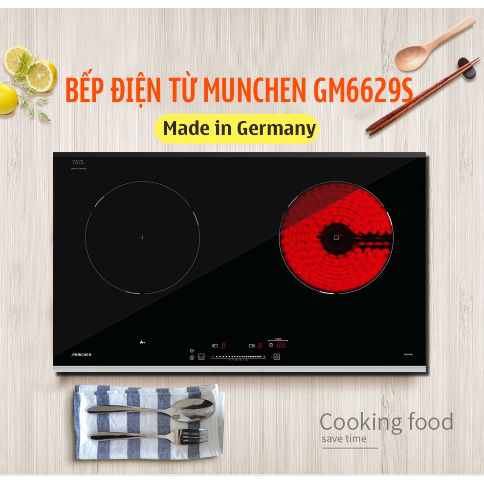 [COMBO BẾP + HÚT GIẢM 500k] Bếp điện từ Munchen GM6629S