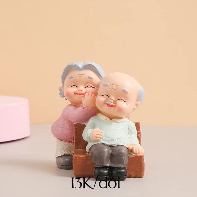 Set ông bà siêu đáng yêu trang trí bánh