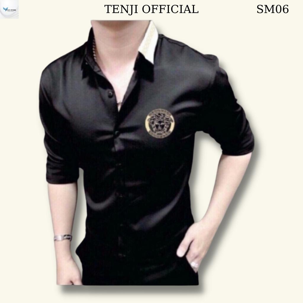 Áo sơ mi nam trắng chất lụa dài tay cao cấp giá rẻ cực đẹp from hàn quốc, Sơ mi nam nhiều mẫu sm23 - Tenji6