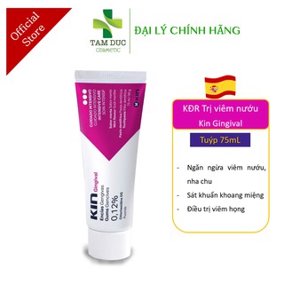 Kem đánh răng KIN Gingival 75ml - Chlorhexidine - Hỗ trợ ngăn ngừa sưng nướu