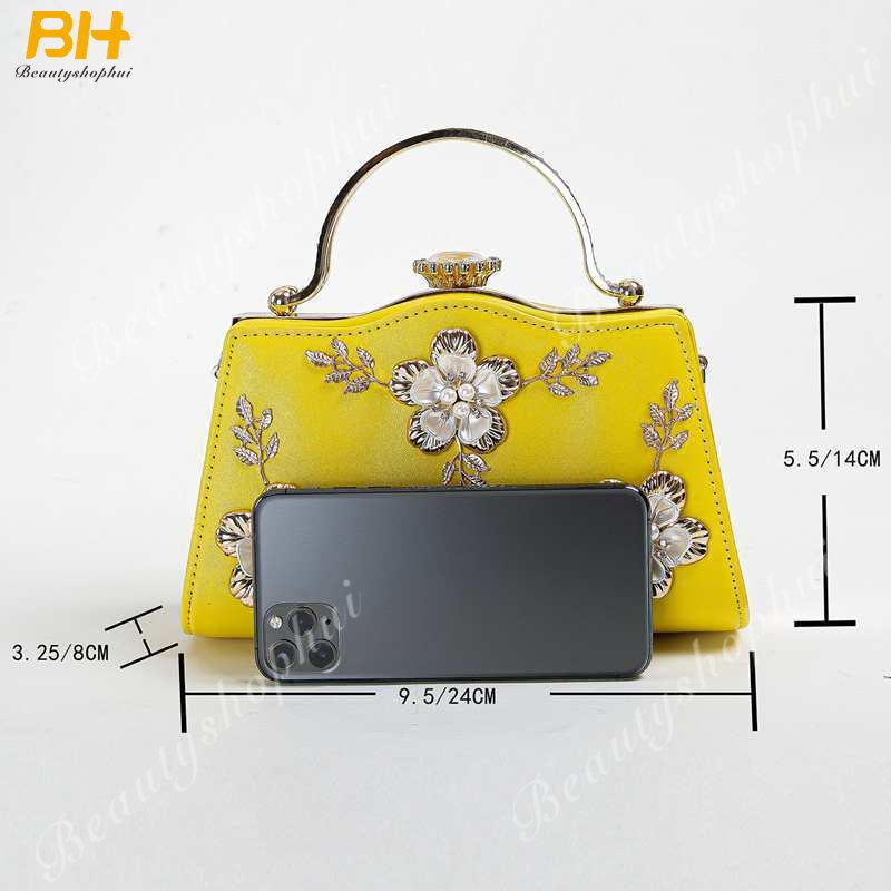 Túi Xách Dự Tiệc Đính Kim Cương Giả Phong Cách Âu Mỹ Sang Trọng Cho Nữ