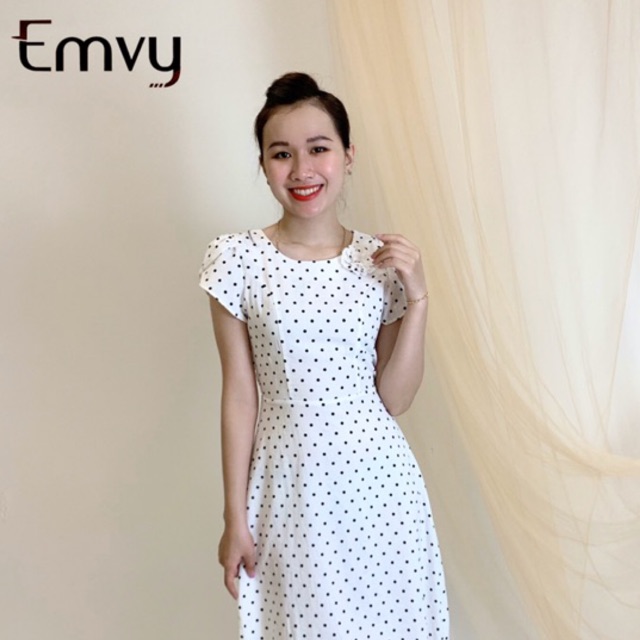 Váy xòe chấm bi đũi xước thiết kế Emvy V43 | BigBuy360 - bigbuy360.vn