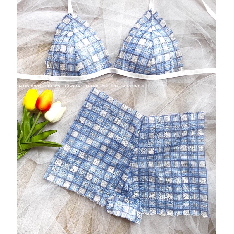 Bộ Đồ Lót Ren Mút Ngực Quần Đùi - Mary House Bra Sleepwears | BigBuy360 - bigbuy360.vn
