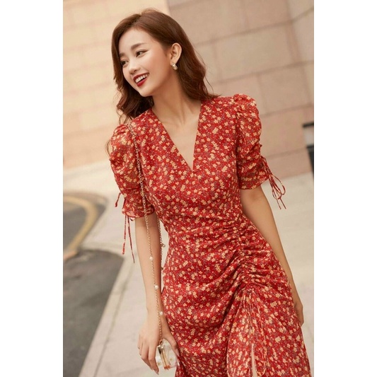 💥 [ FREESHIP ] Hàng thiết kế loại tốt Đầm Hoa Rút Tùng đi tiệc sang lắm 🥰