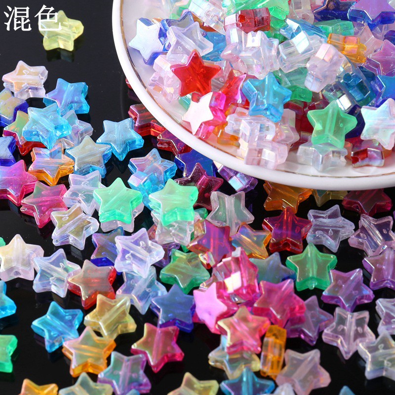70 Hạt màu sắc sao năm cánh acrylic làm trang sức 10mm