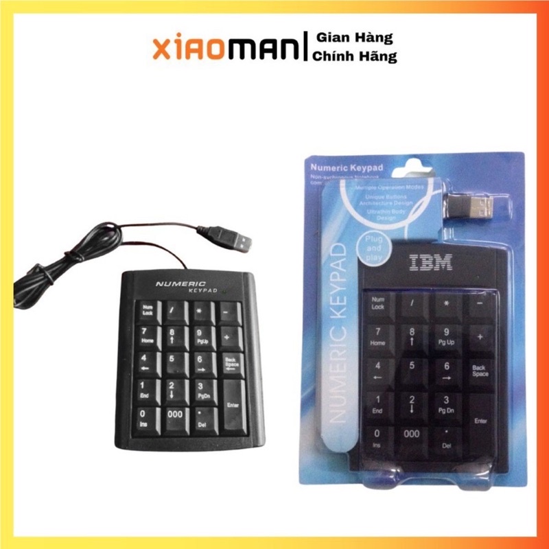 ( Chính hãng) Bàn phím số, phím số rời kế toán IBM Numberic cho máy tính laptop, pc cổng USB, tiện lợi, an toàn, giá rẻ.