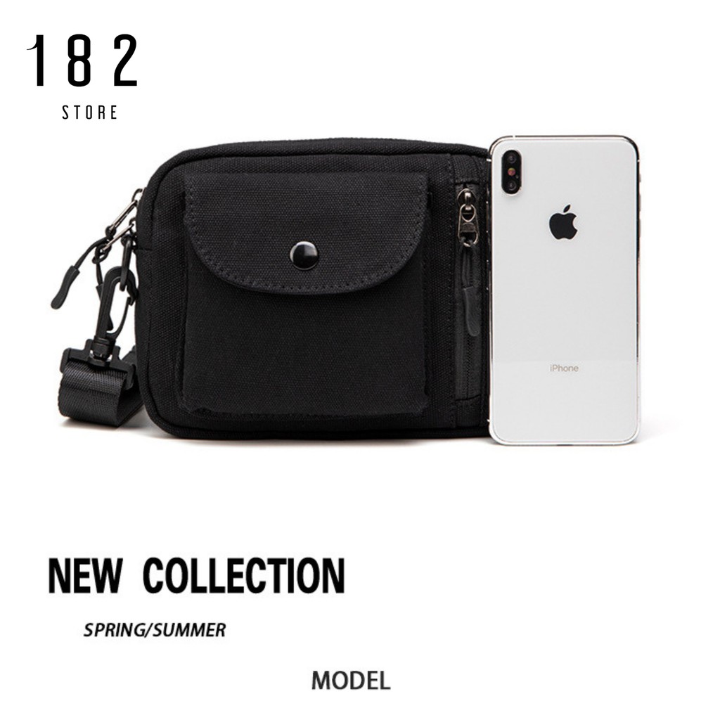 Túi Đeo Chéo Unisex Nam Nữ Thời Trang Nhỏ Gọn Tiện Lợi Chất Liệu Vải Kaki Trượt Nước Cao Cấp - The Black Box | BigBuy360 - bigbuy360.vn