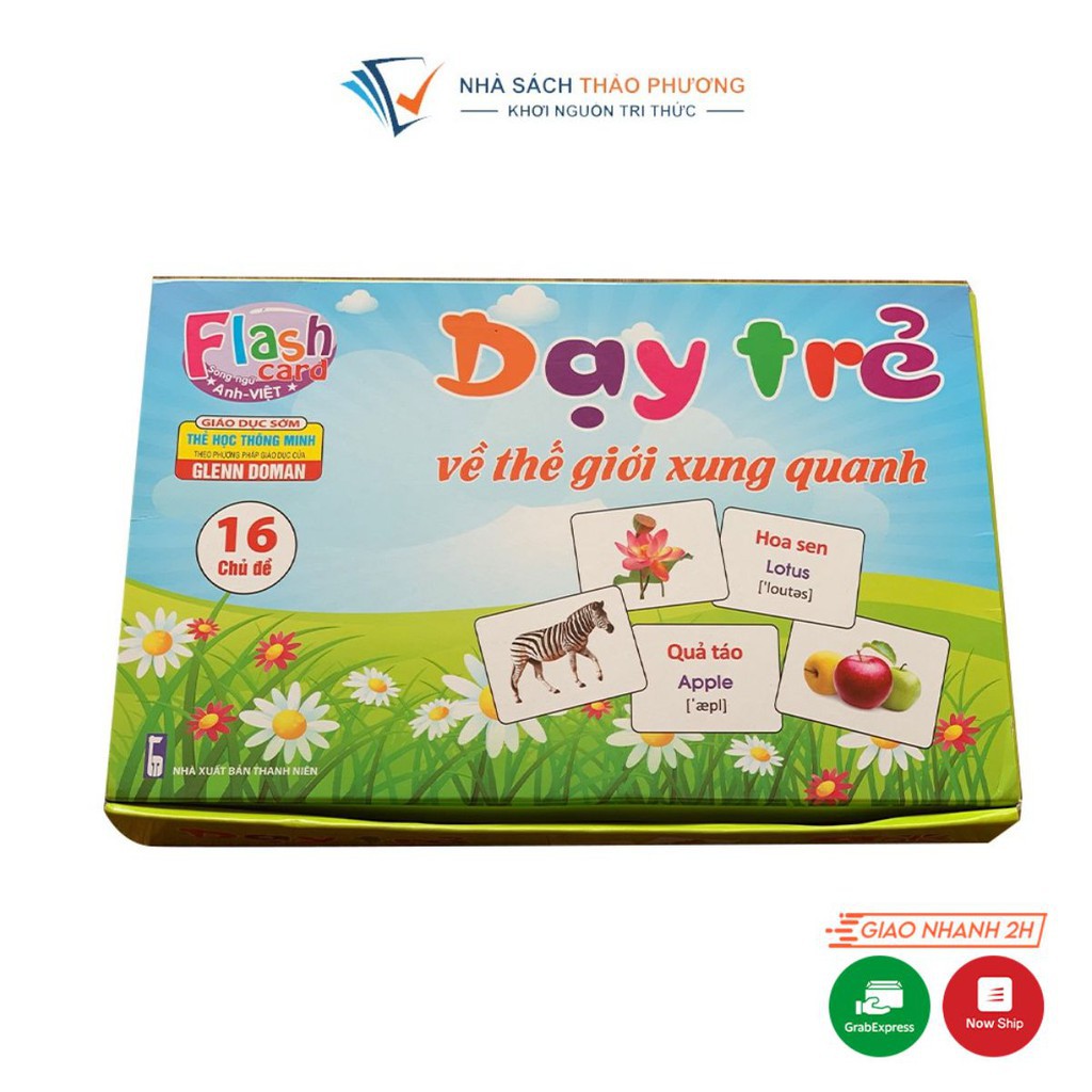 Bộ thẻ Flashcard Việt Hà chủ đề Dạy trẻ về thế giới xung quanh (12x16cm) song ngữ Anh Việt phương pháp Glenn Doman