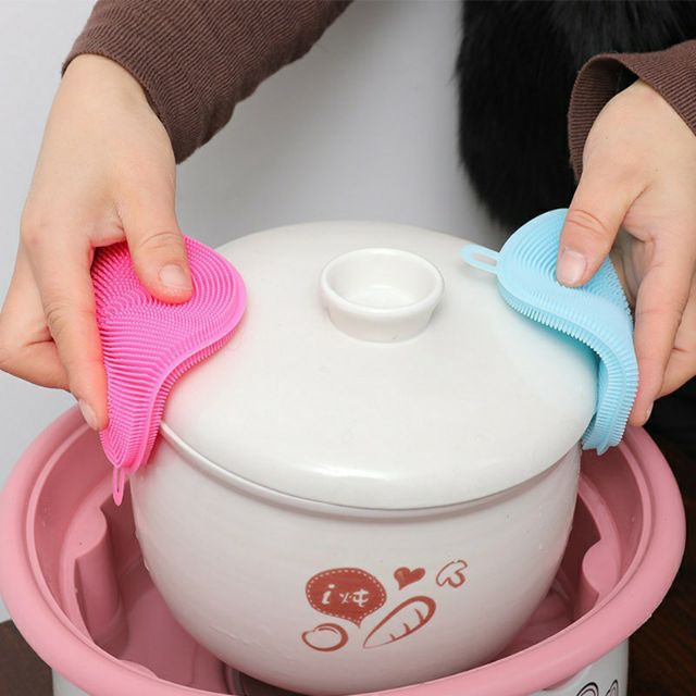 Miếng rửa chén bát bằng silicon tiện dụng giẻ rửa bát đồ chiên mỡ.