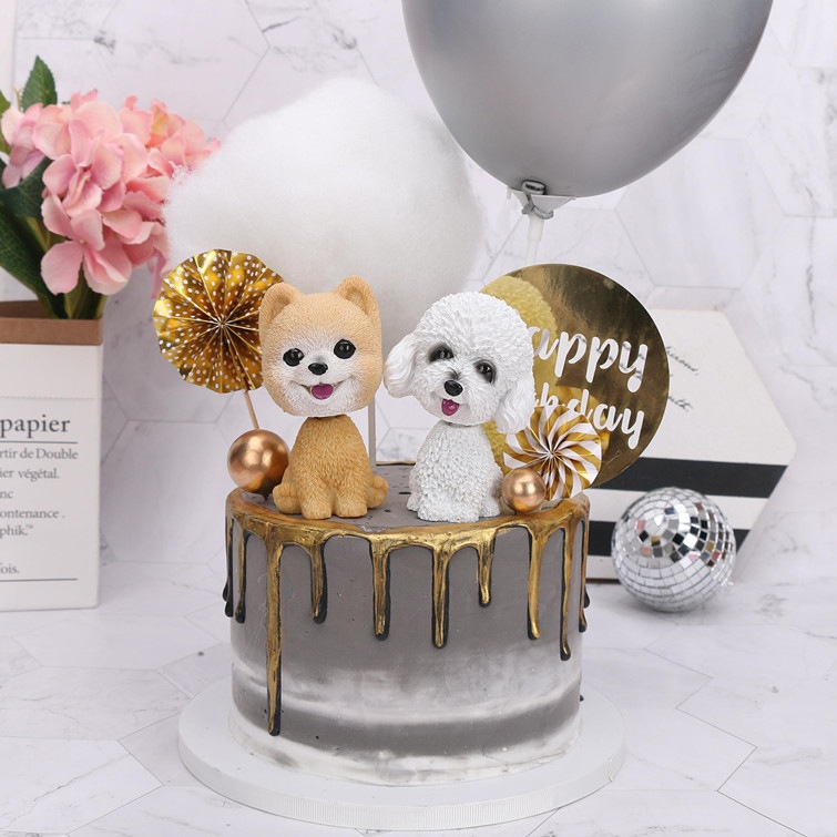 phụ kiện trang trí bánh sinh nhật [FREESHIP❤️] Chó nhựa baby - đồ trang trí bánh kem