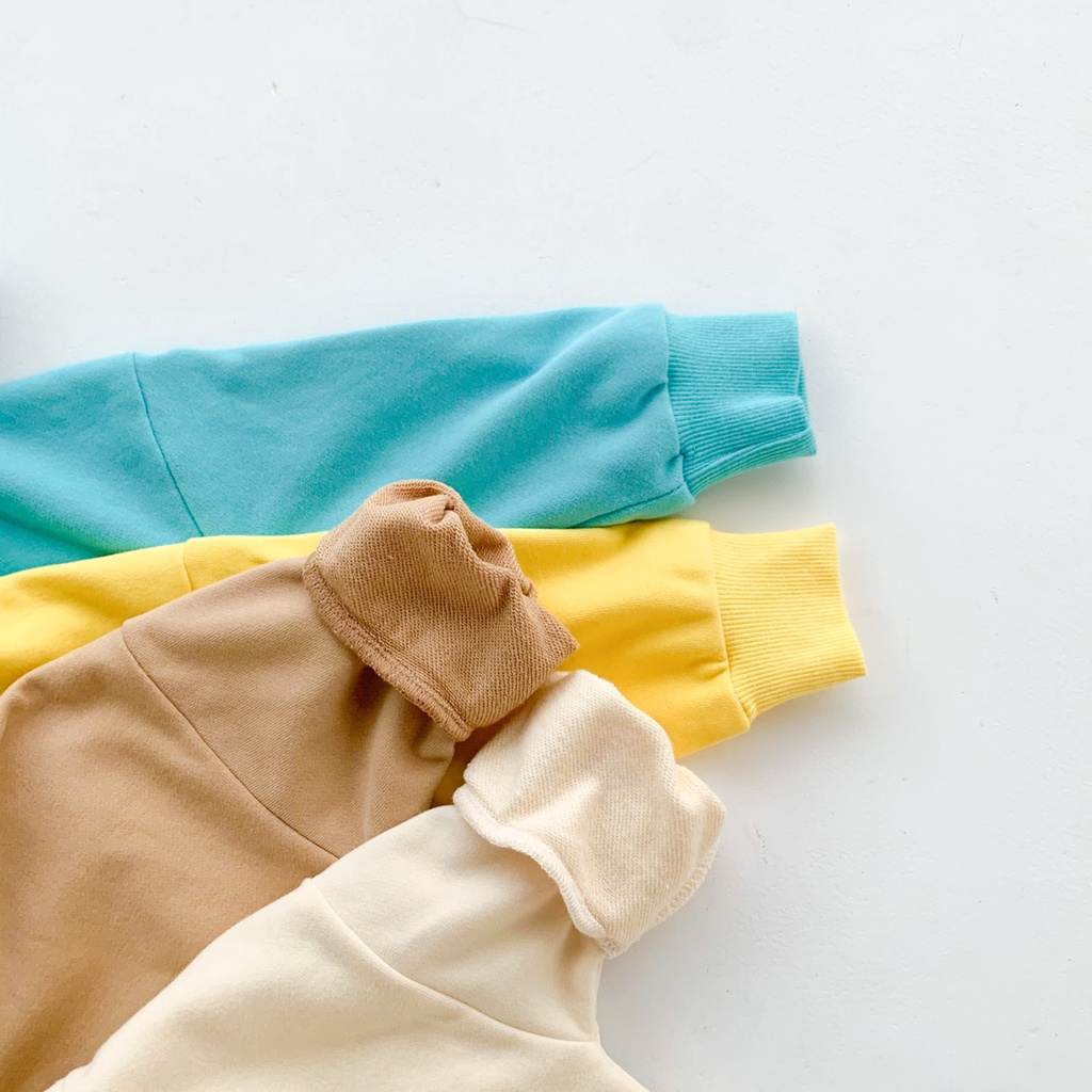 Áo liền quần phối mũ trùm tai gấu đáng yêu phong cách mùa thu cho bé 0-24 tháng