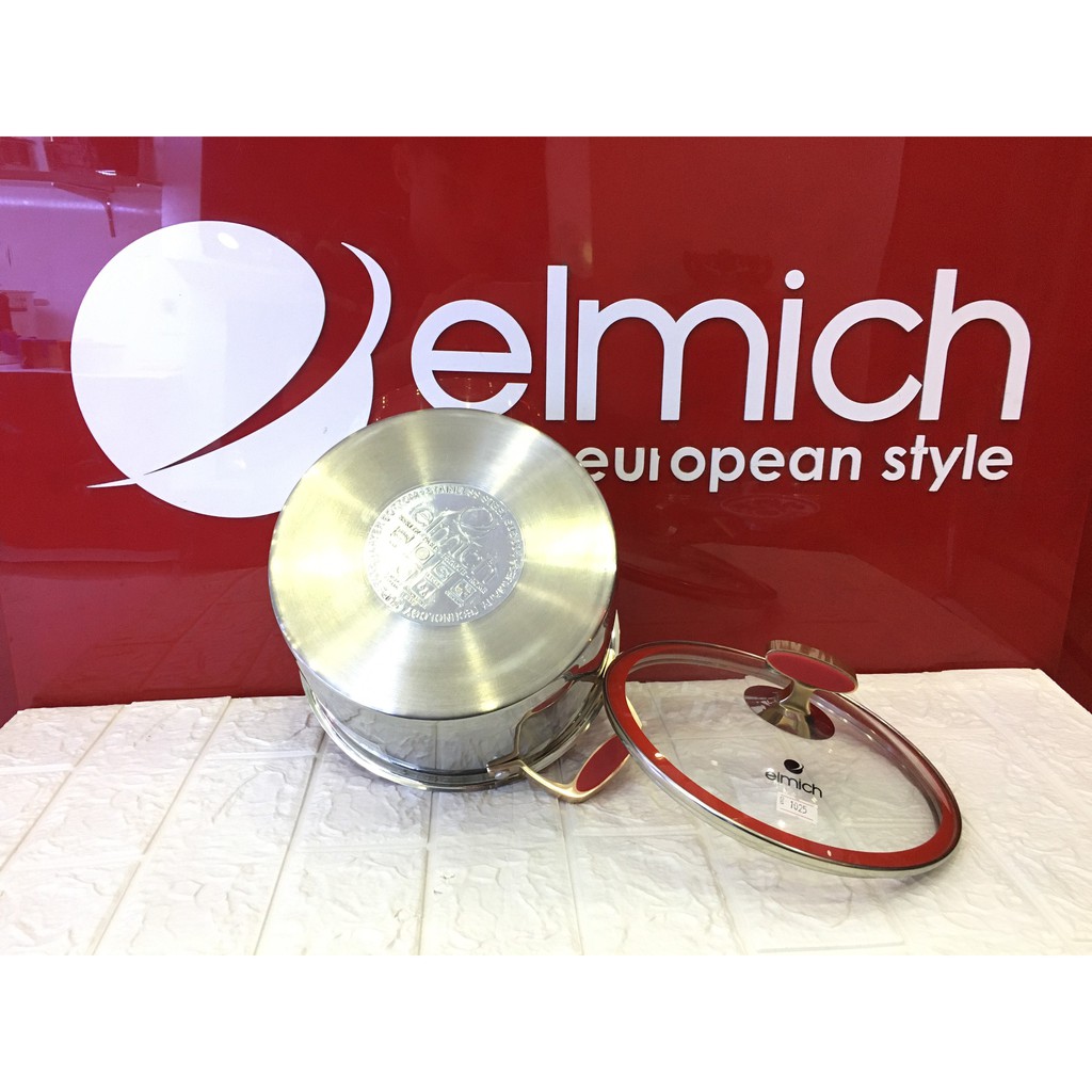 Nồi Elmich inox 304 Red velvet 18cm, 20cm, 22cm, 24cm