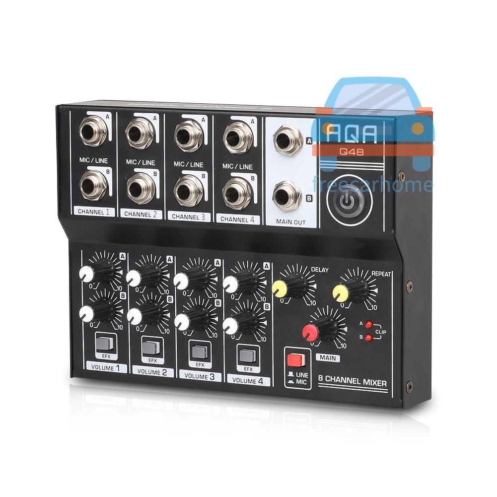 Bộ Trộn Âm Thanh USB Hai Đầu Vào Micro 8 Kênh Đa Năng Chuyên Dụng