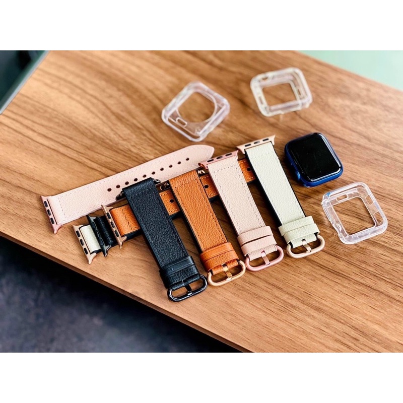 Dây Apple Watch Da khoá tròn tặng kèm ốp silicone trong Cực Chất