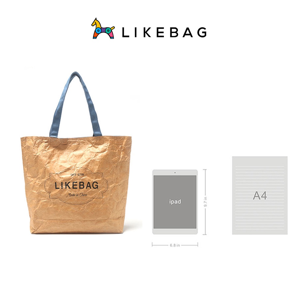 Túi đeo vai nữ chính hãng LIKEBAG tote vải canvas có khuy bấm trẻ trung 120110092 - LIBAGI