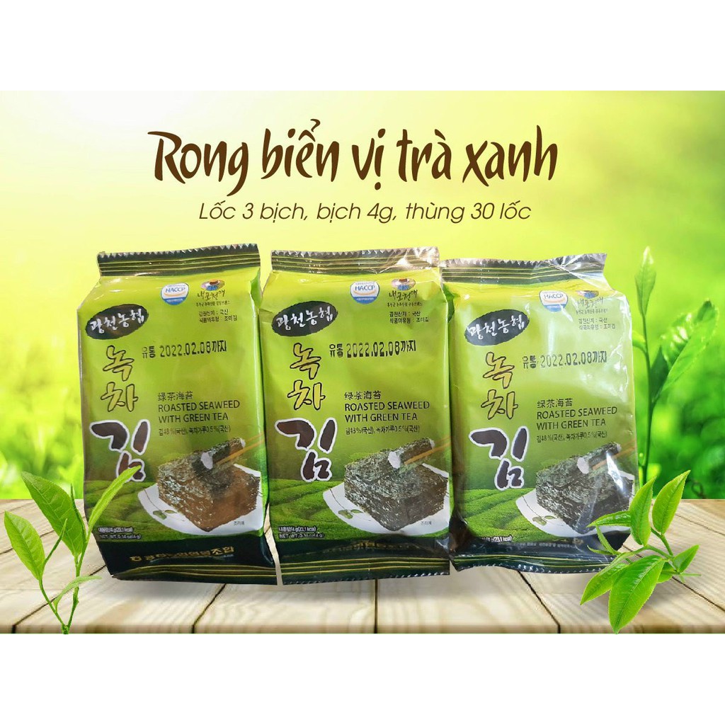 RONG BIỂN LÁ KIM ĂN LIỀN VỊ TRÀ XANH VÀ TRUYỀN THỐNG HÀN QUỐC 4.5G - ĂN VẶT SIÊU NGON