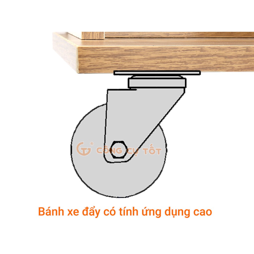 Bánh xe đẩy mặt đế xoay càng sắt mạ kền tải trọng 65kg lốp nhựa TPR đỏ mận rộng 32mm Φ120mm