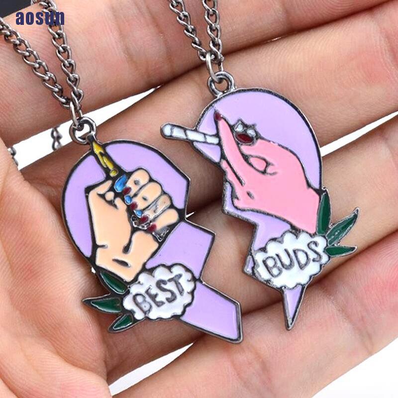 CHARMS Set 2 vòng cổ Đôi Ghép Hình Trái Tim Và Bật Lửa