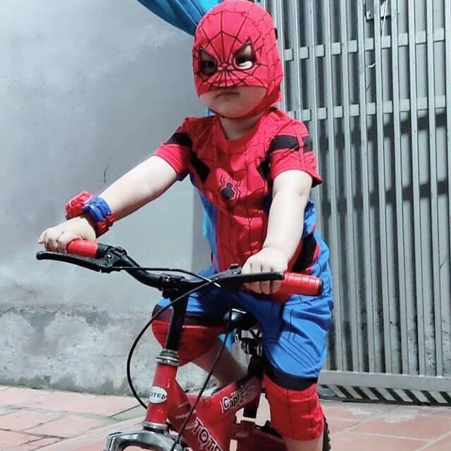 Bộ Quần áo người nhện [FREE SHIP] Spiderman TẶNG mặt nạ trùm