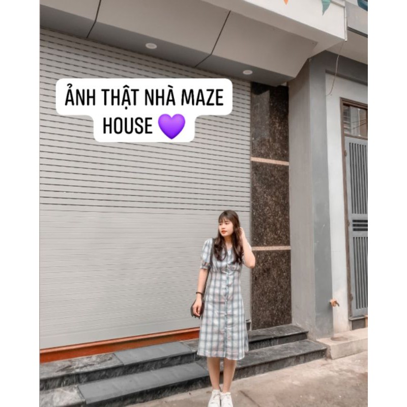 Váy kẻ caro Ulzzang dáng dài 💖VIDEO/ẢNH THẬT💖 Đầm caro cài cúc 2 màu Xanh và Hồng dễ dàng phối đồ phong cách dạo phố | BigBuy360 - bigbuy360.vn