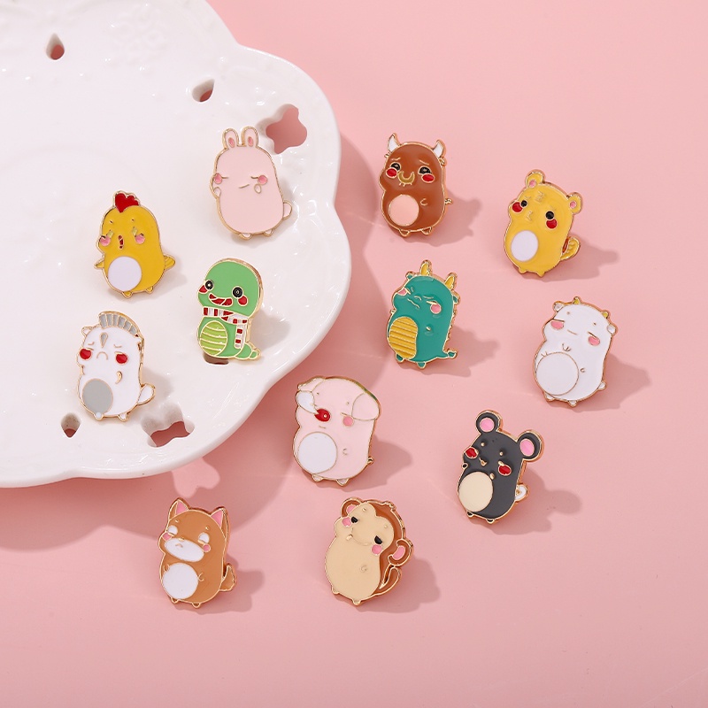 Huy Hiệu Cài Áo Hình Động Vật Hoạt Hình Ngộ Nghĩnh