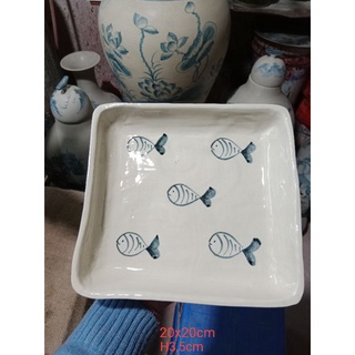 Đĩa vuông 20x20. gốm sứ bát tràng