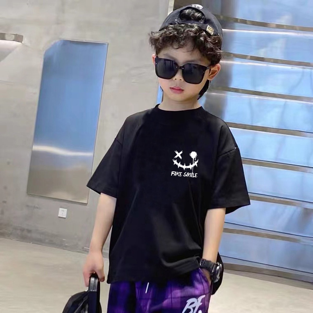 Áo Thun Cotton Tay Ngắn Dáng Rộng Thời Trang Mới Dành Cho Bé Trai