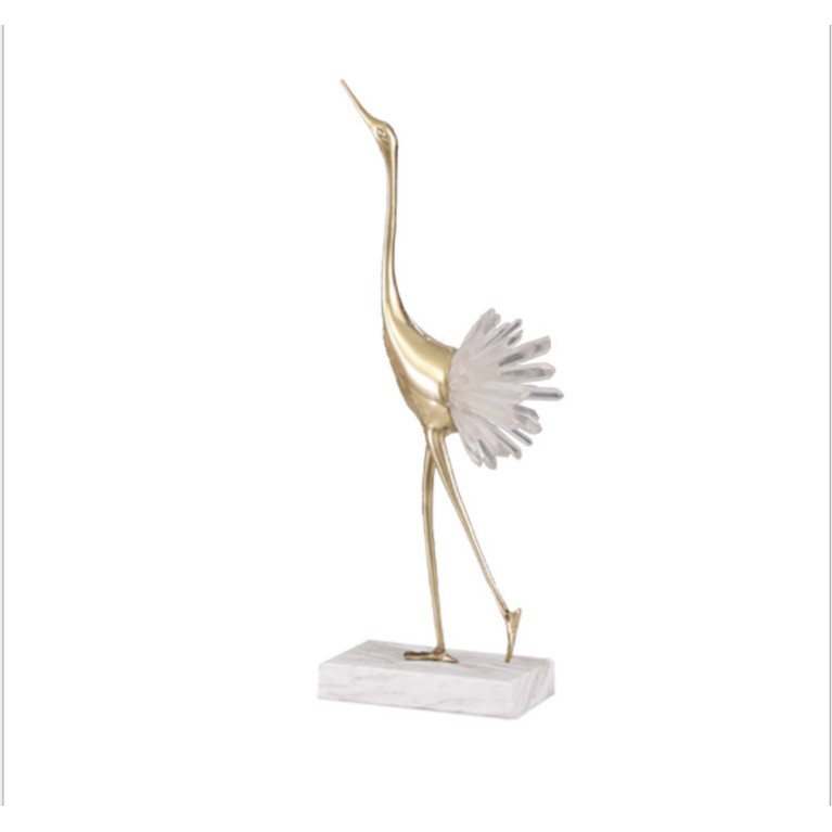 Tượng cò cầu trục pha lê ánh sáng sang trọng Phong Cách Châu Âu Stork statue