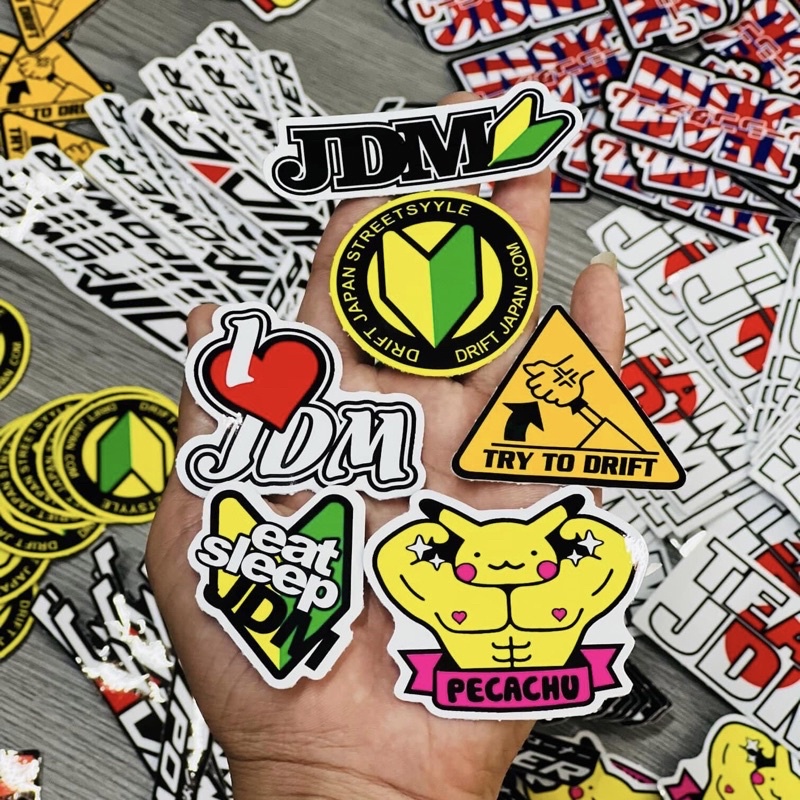 Tem Logo Sticker JDM Racing Dán Nón Bảo Hiểm, Xe máy, Ô Tô