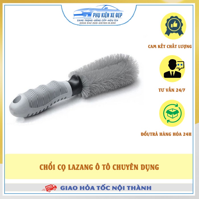 Chổi Cọ Lazang Rửa Xe Ô Tô – Xe Hơi FREE SHIP Chổi lazang cọ mâm xe, lốp xe ô tô có ảnh thật, cán cao su chắc chắn