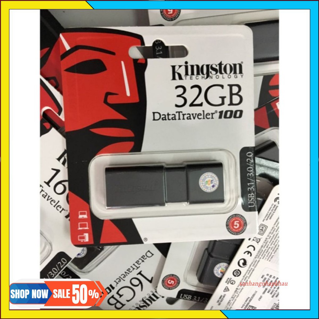 USB 32Gb Kingston DT100G3 3.0 hàng chính hãng