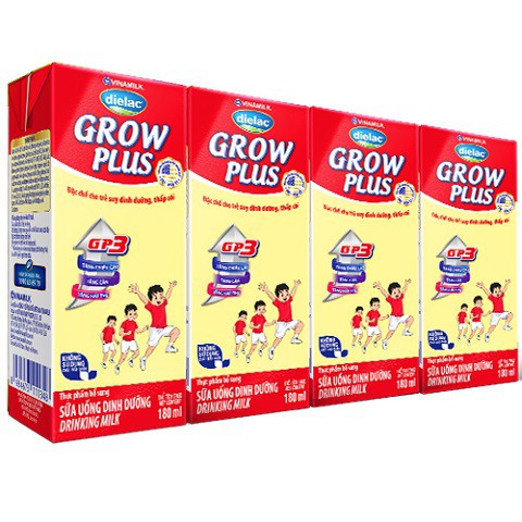 Lốc sữa Dielac Grow Plus đỏ 180ml