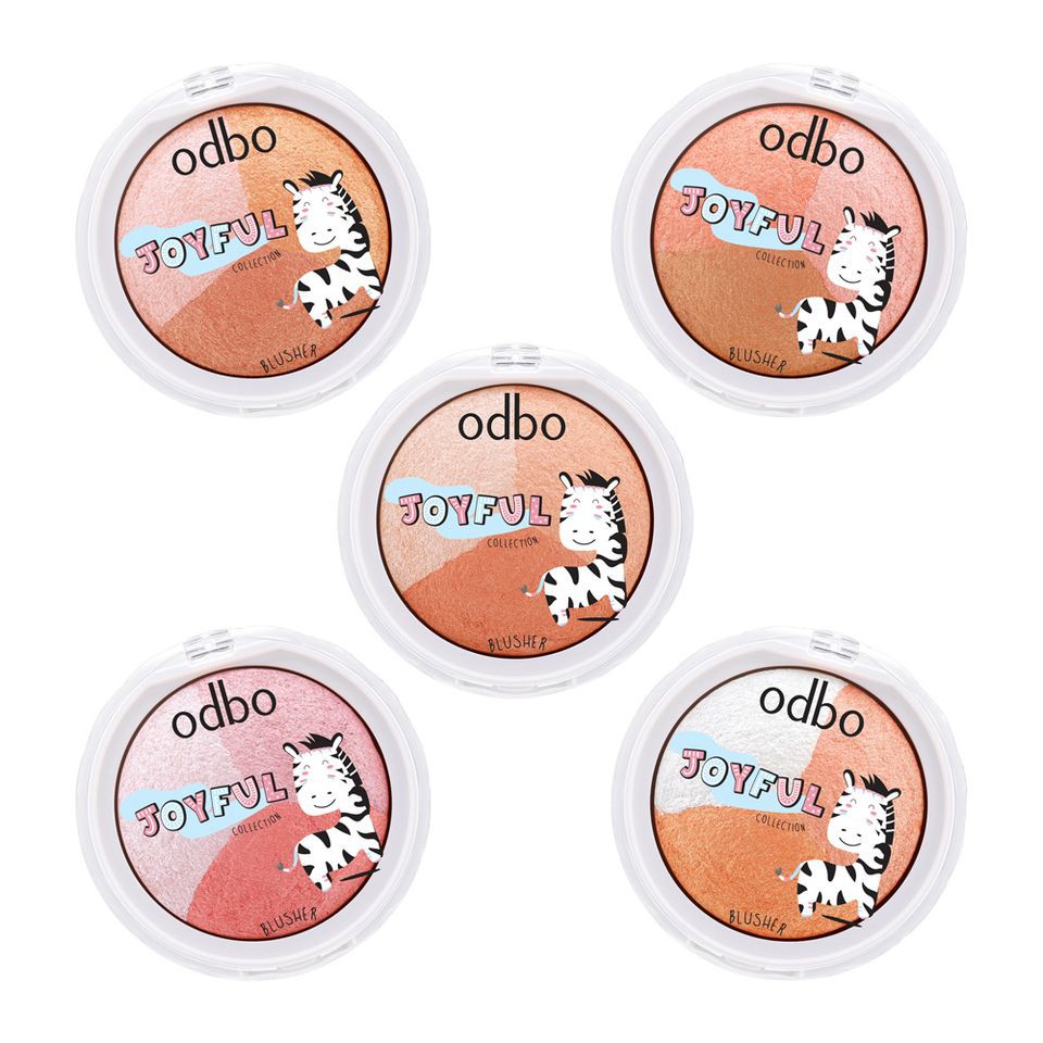 Phấn Má Hồng Có Nhũ Odbo Tông Cam Gạch Joyful Blusher OD0115 No.01